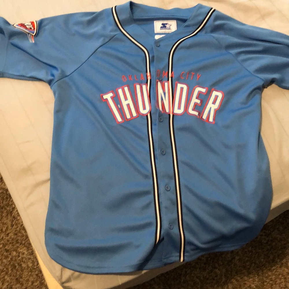 Okc thunder baseball style shirt